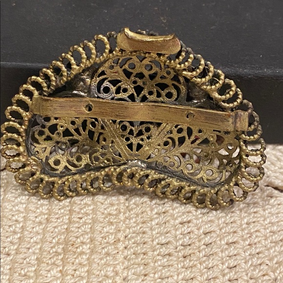 Antique Art Nouveau Sash Clip With Crystals. - Picture 5 of 6